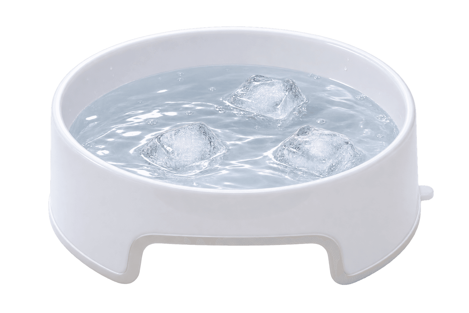 Shinganki facial basin half-filled with ice water and three ice cubes